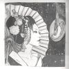 'Geisha', pencil on paper, 15x15 cm