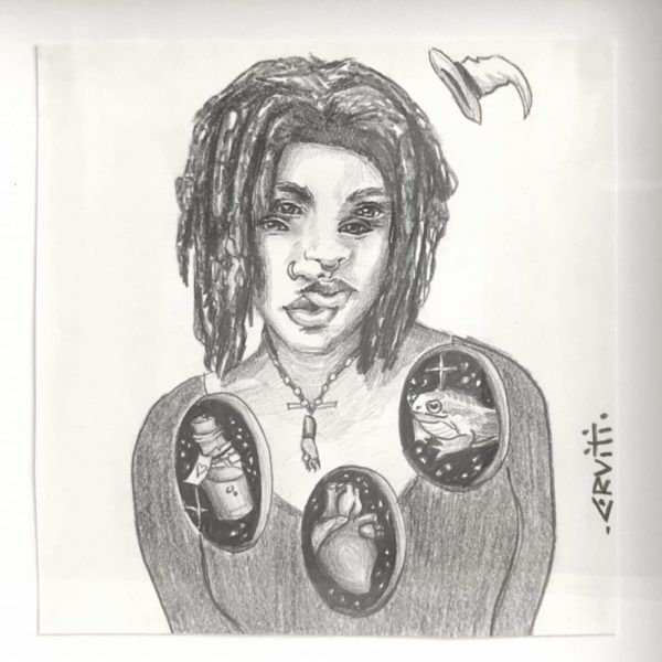 'Witch', pencil on paper, 15x15 cm